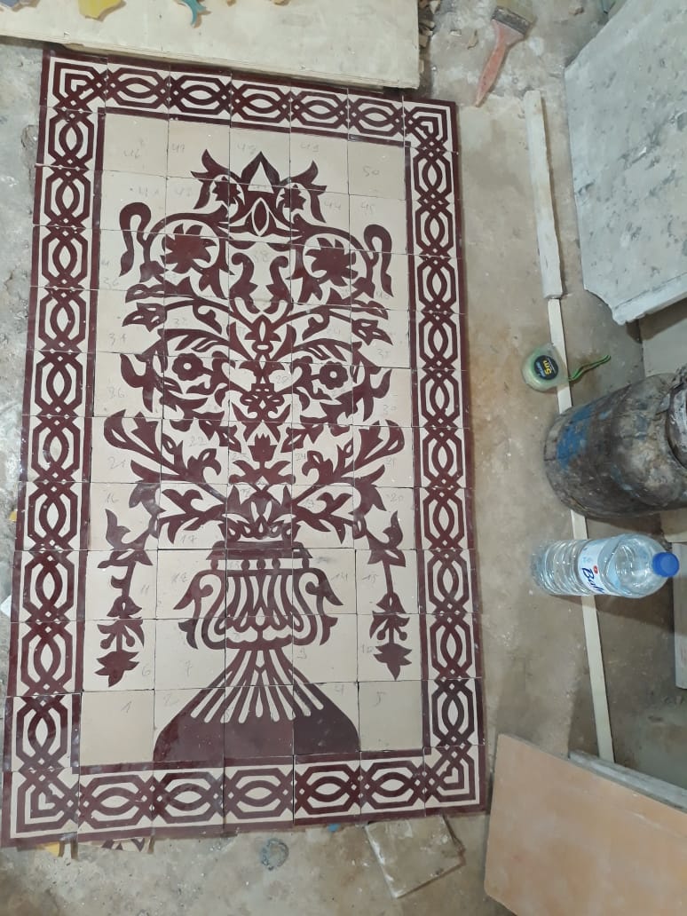 Mosaic panel being made at the DTAT workshop