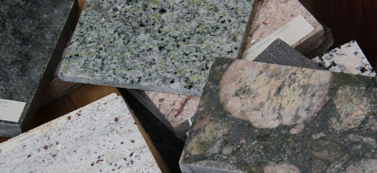 Polished veined marble slab