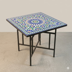 Table Carre en Mosaïque Zellige