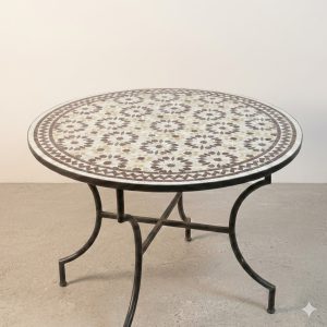 Table Ronde en Mosaïque Zellige